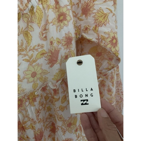 NWT Billabong Endless Sunset Dress SzS 100% Cotton Printed Maxi Boho Cottagecore - Picture 6 of 14